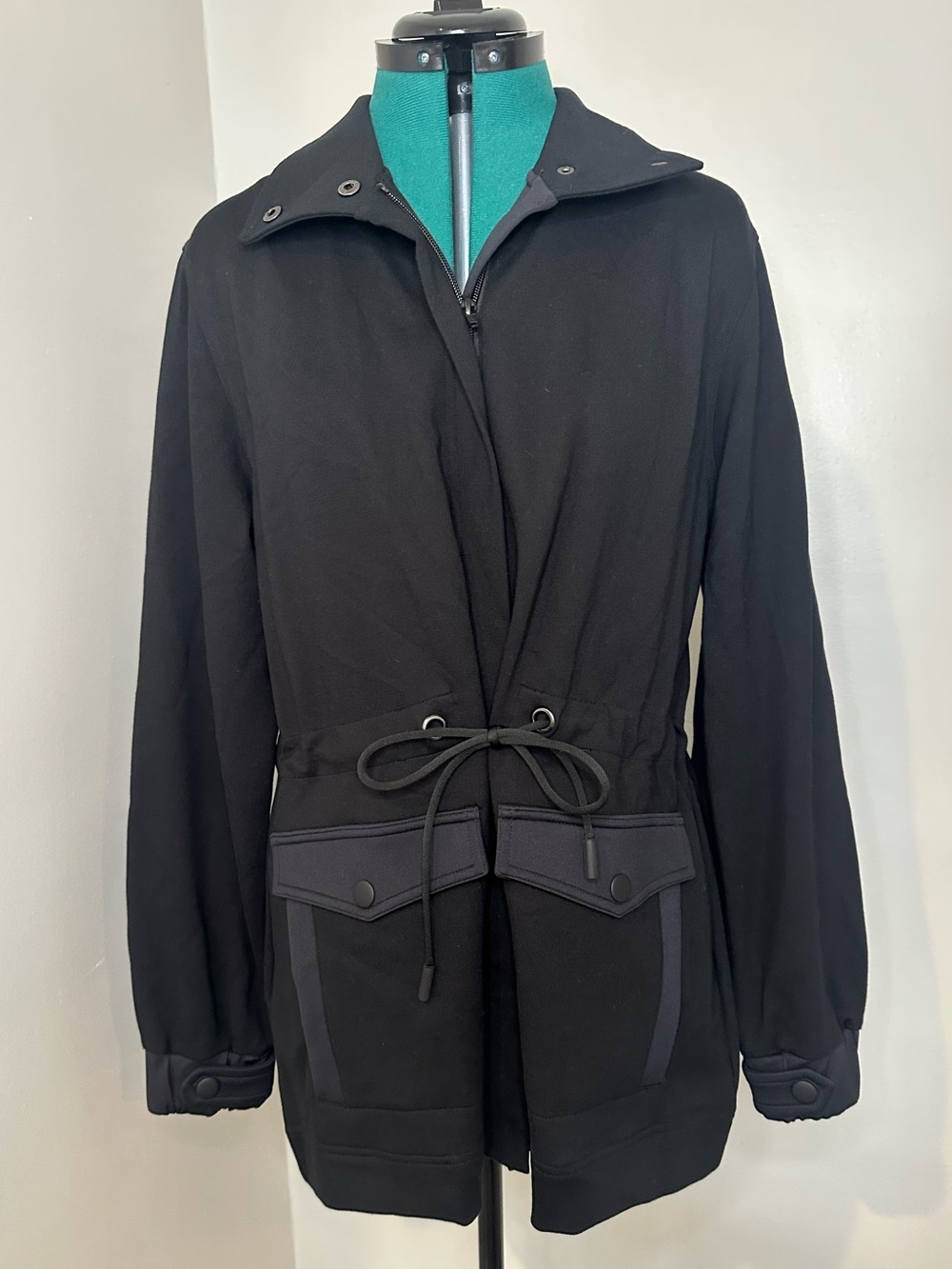 CAbi Black Utility Drawstring Waist Jacket